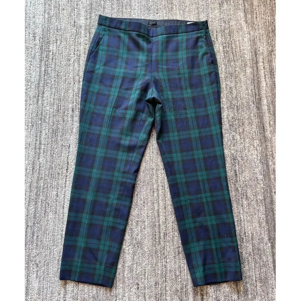 J. Crew Blackwatch Plaid Wool Blend Pants Sz 6